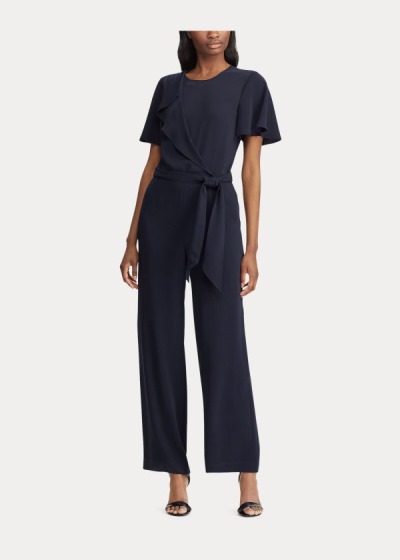 Jumpsuits Ralph Lauren Mujer Azul Marino - Ruffled Crepe - QKJTA8731